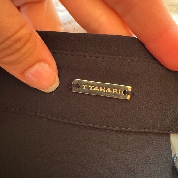 NWT Tahari Black Collared Button Up Blouse Top - Picture 12 of 14